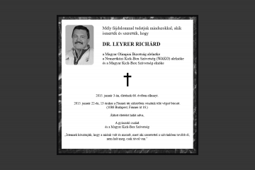 Elhunyt dr. Leyrer Richárd (1949-2015)
